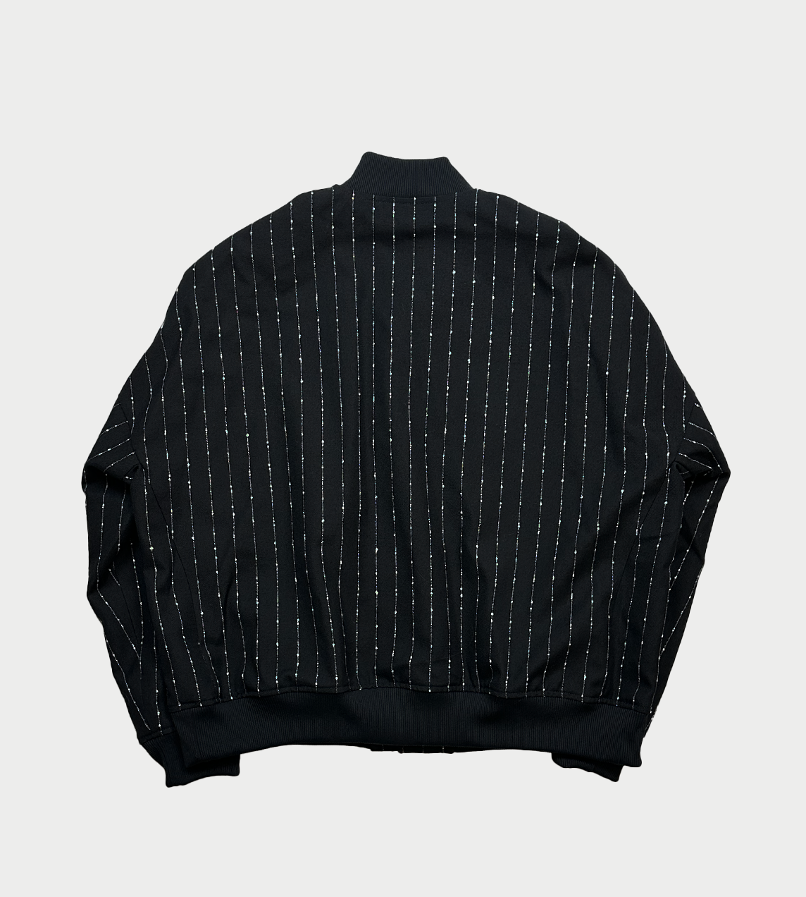 SULVAM - Wide Striped Stadium Jacket Blk