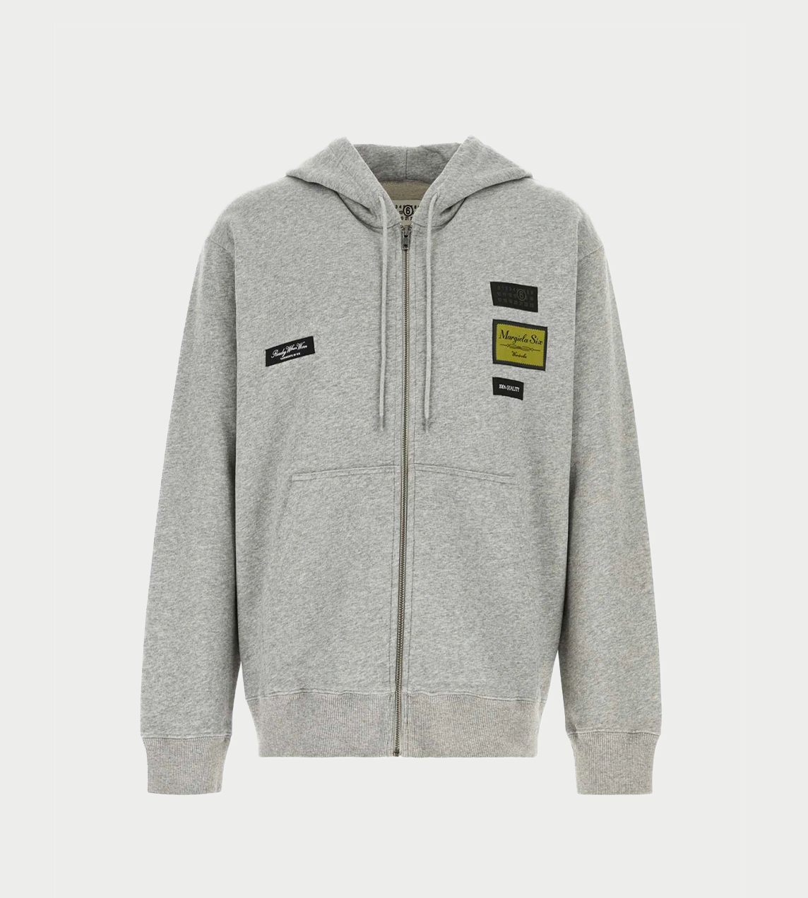 Jacquard Label Hooded Sweatshirt Grey