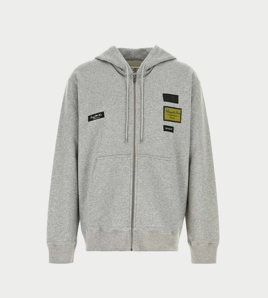 Jacquard Label Hooded Sweatshirt Grey
