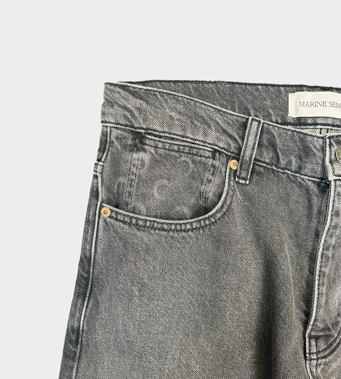 MARINE SERRE - Moon Laser Grey Wash Straight Jeans M