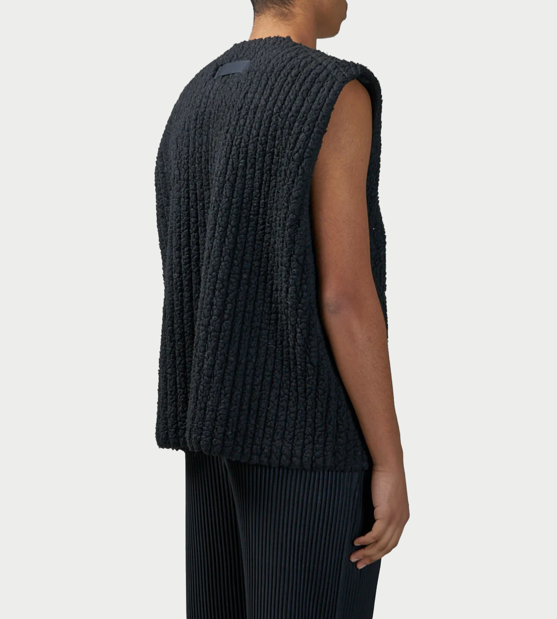 Pleated Teddy Vest Blk