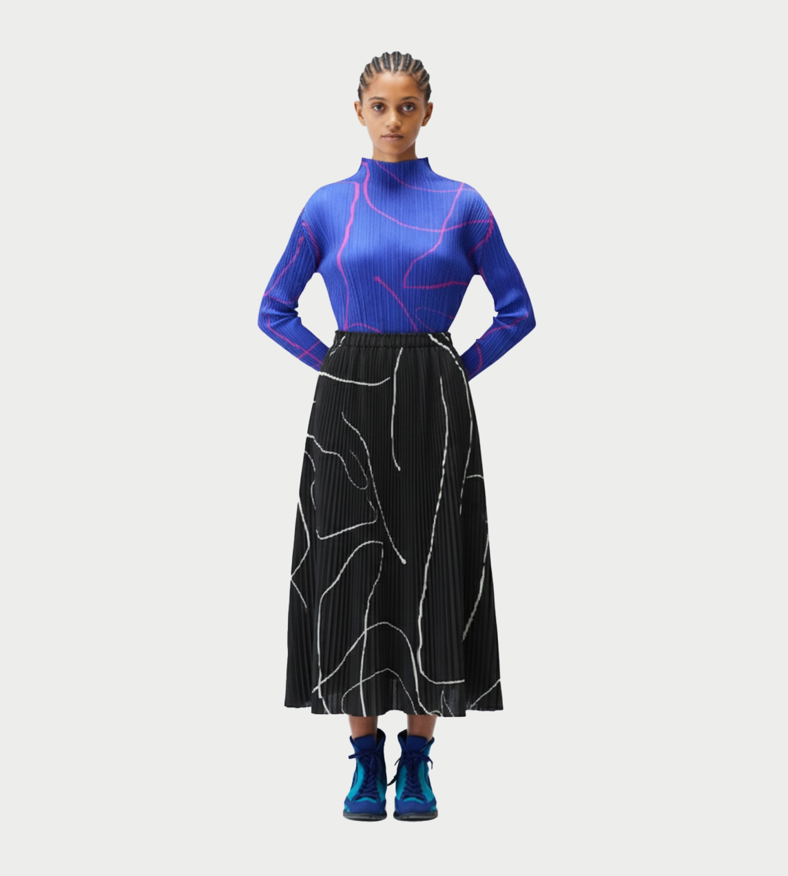 PLEATS PLEASE ISSEY MIYAKE - Pause Bounce Skirt Blk