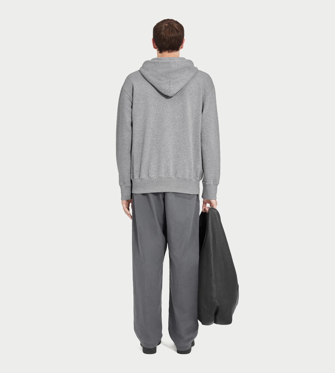 Jacquard Label Hooded Sweatshirt Grey