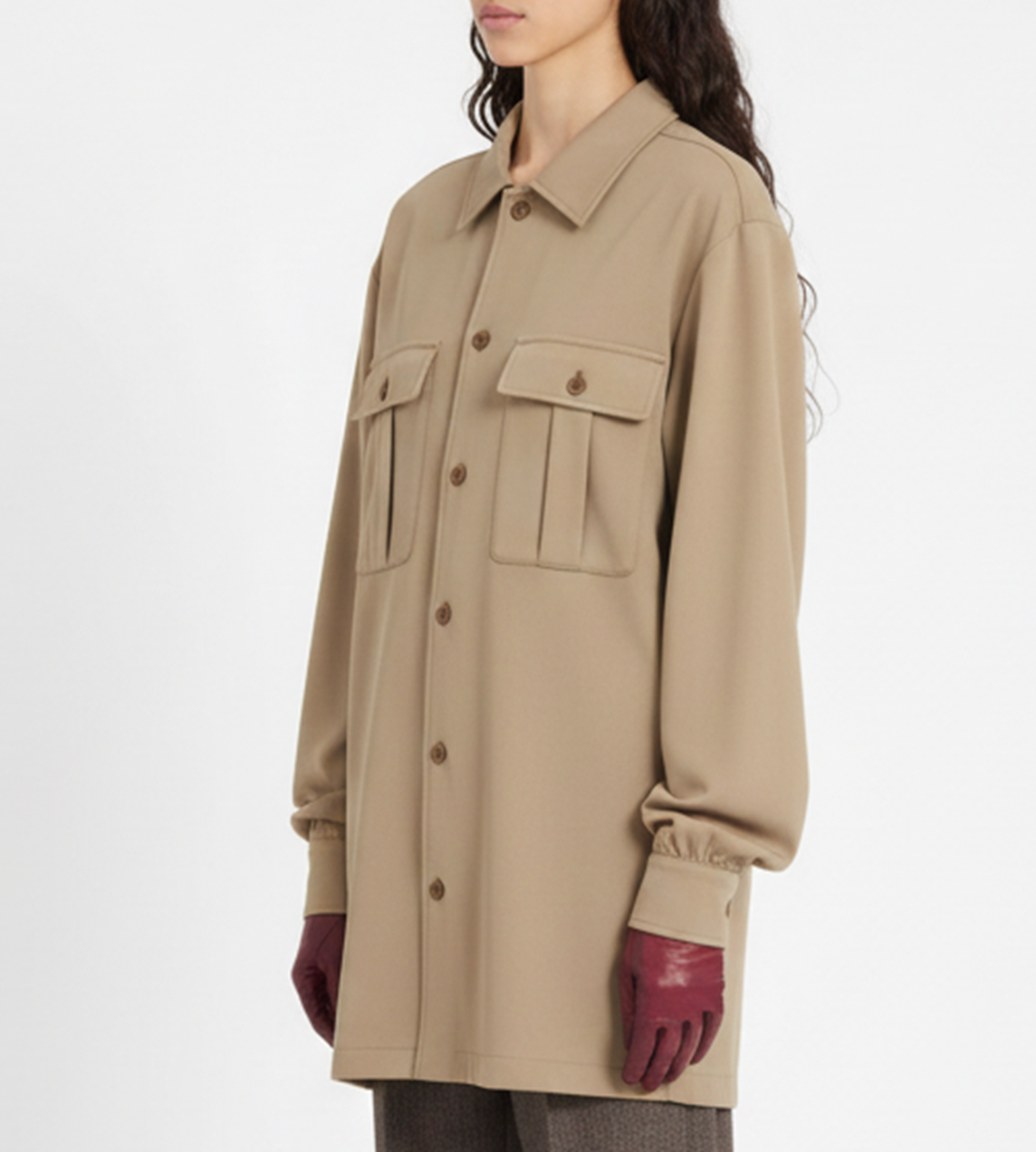 Mini Dress Shirt Beige