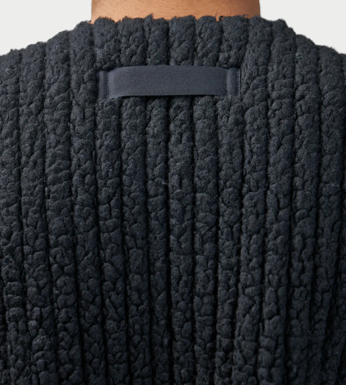Pleated Teddy Vest Blk
