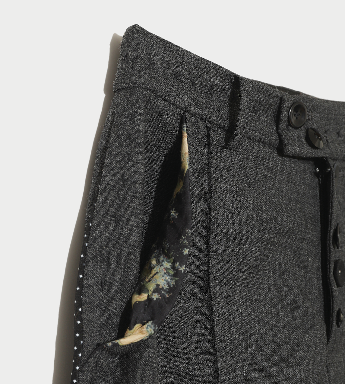 Wool Tailored Trousers Charcoal