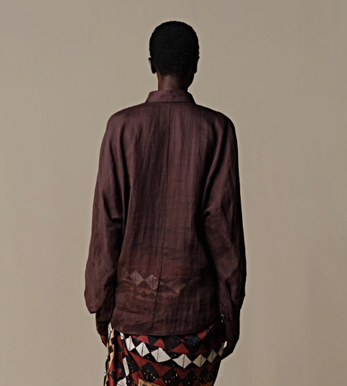 Ramie Twisted Shirt Coffee