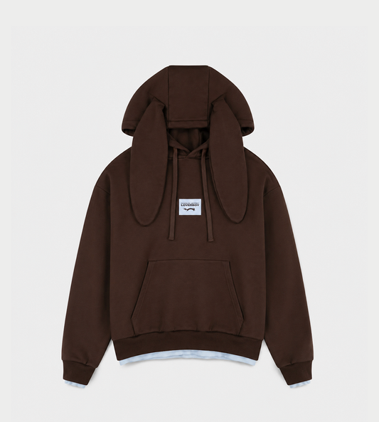 CHARLES JEFFERY LOVERBOY - Rabbit ears hoody Brown