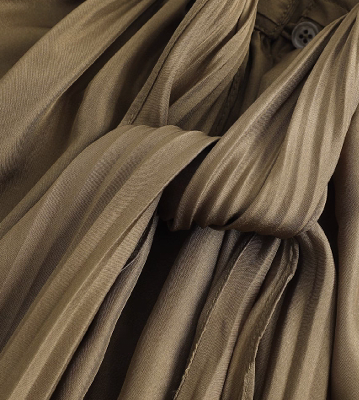 Lace-up Silk Blouse Moss Green