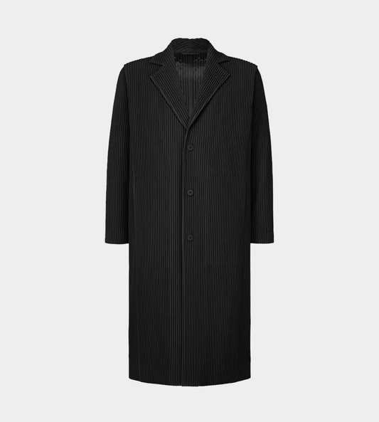 HOMME PLISSE ISSEY MIYAKE - Tailored Pleats Long Jacket Blk