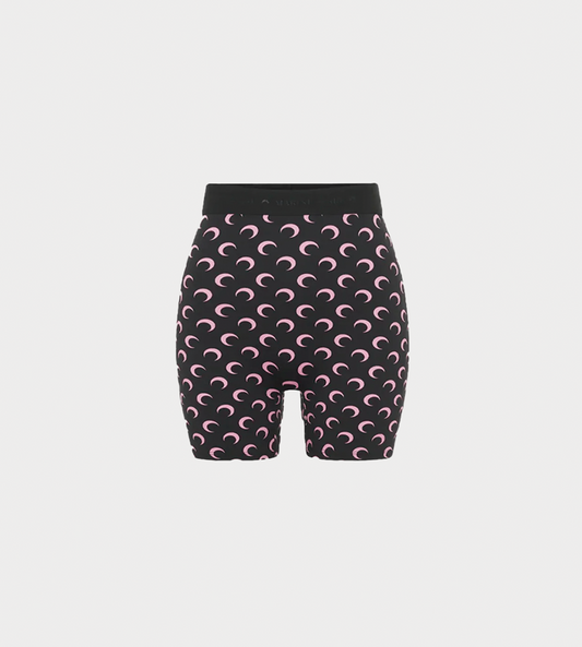 MARINE SERRE - Moon Printed Biker Shorts Blk/Pink