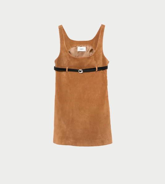 COPERNI - Belted Suede Mini Dress Brown