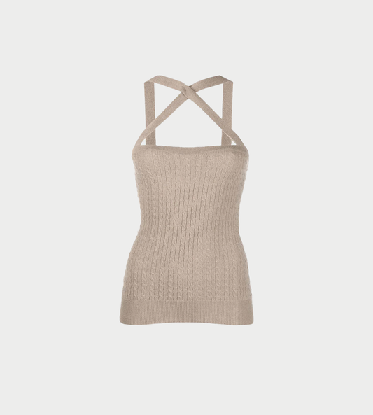 Patou - Cross Front Tank Top Parchment