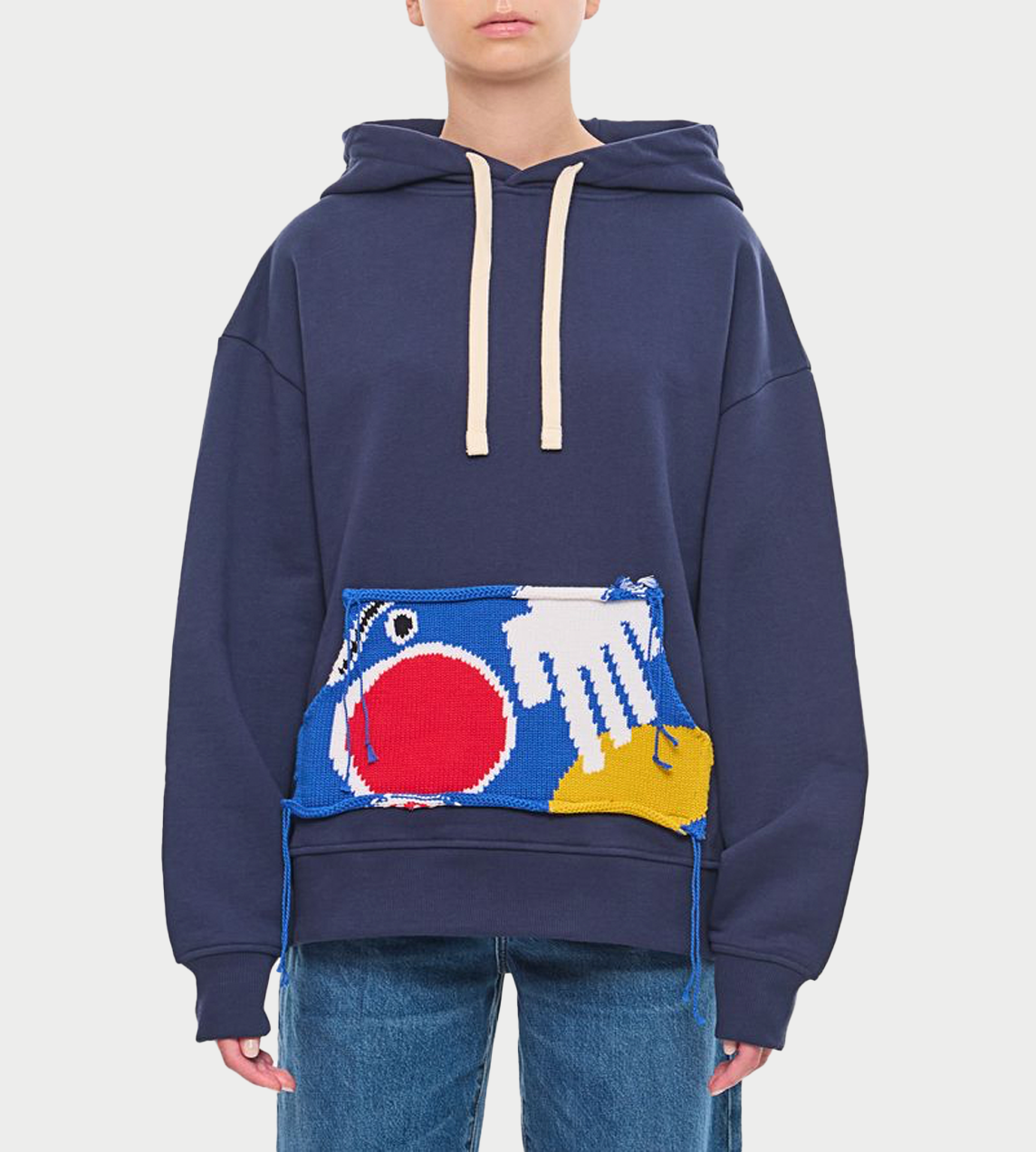 Charles Jeffrey LOVERBOY - Patch Ears Hoodie Navy – WDLT117 Charles Jeffrey LOVERBOY - Patch Ears Hoodie Navy – WDLT117