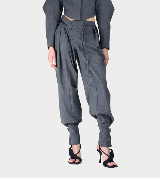 OTTOLINGER - Strapped Baggy Suit Pants Grey