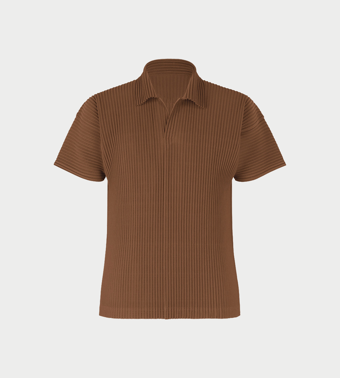 HOMME PLISSE ISSEY MIYAKE - Color Pleated Polo Anchor Brown