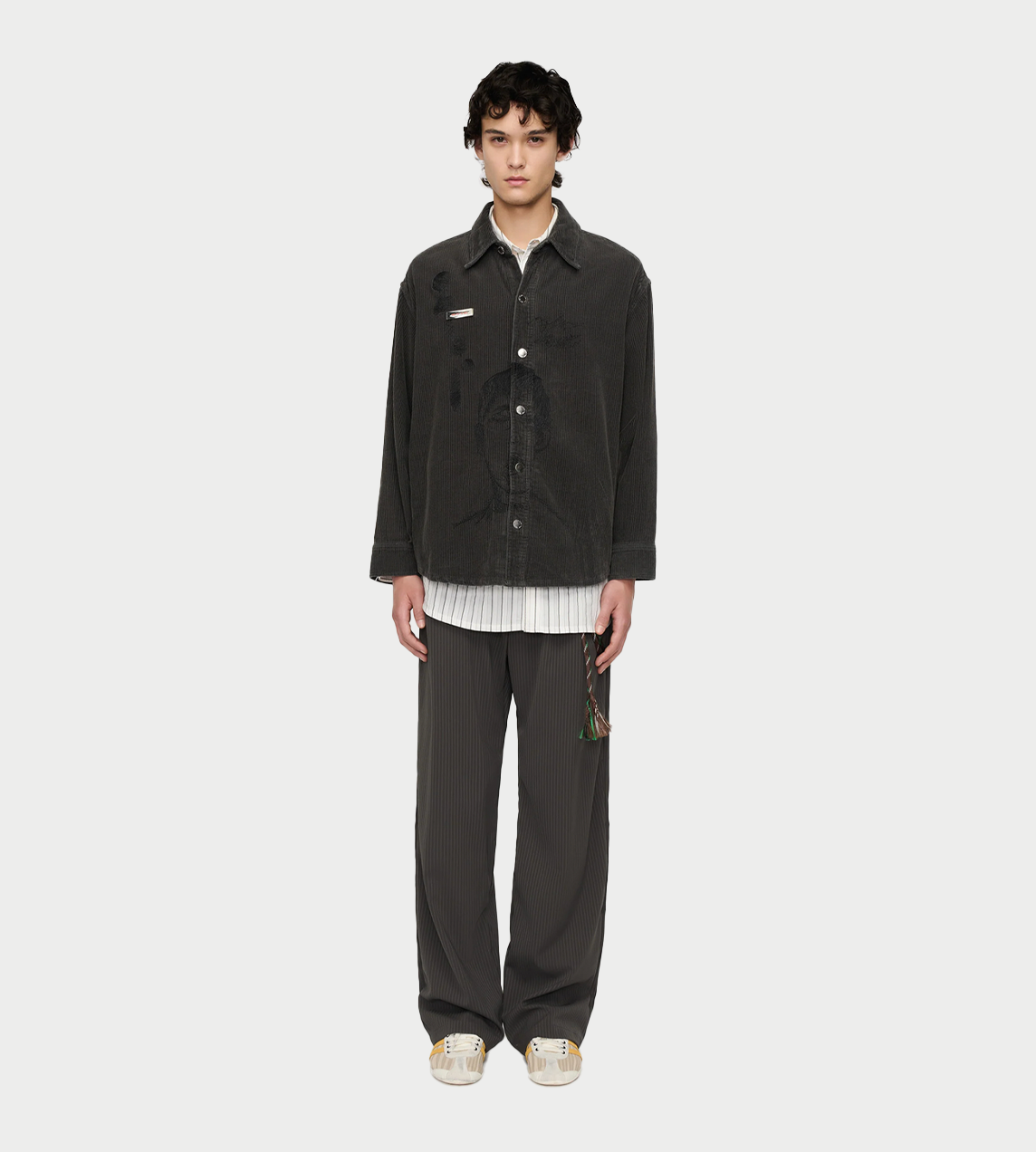 "Yawning Kid" Shirt Jacket Petrol Fade Out
