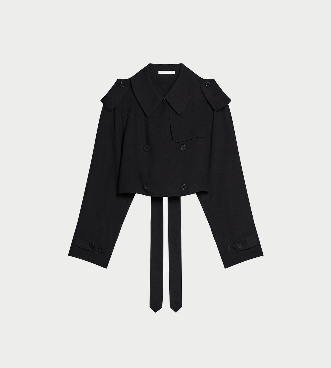 HELMUT LANG - Crop Double-breasted Trench Blk
