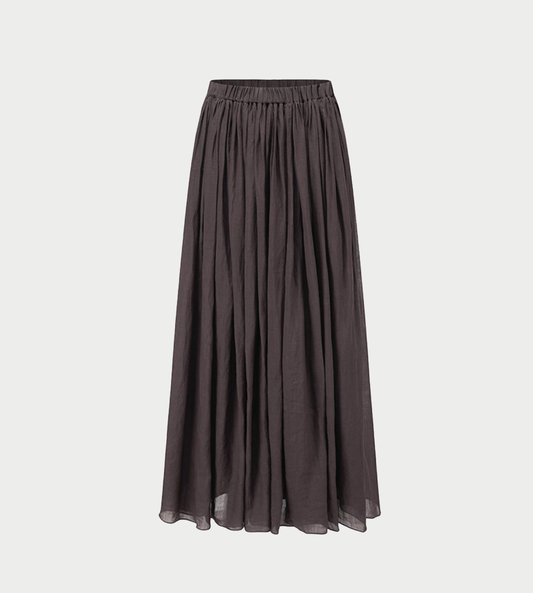 INTO THE EAST - Thinly Pleated Skirt Coffee