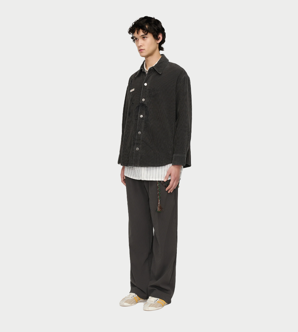 "Yawning Kid" Shirt Jacket Petrol Fade Out