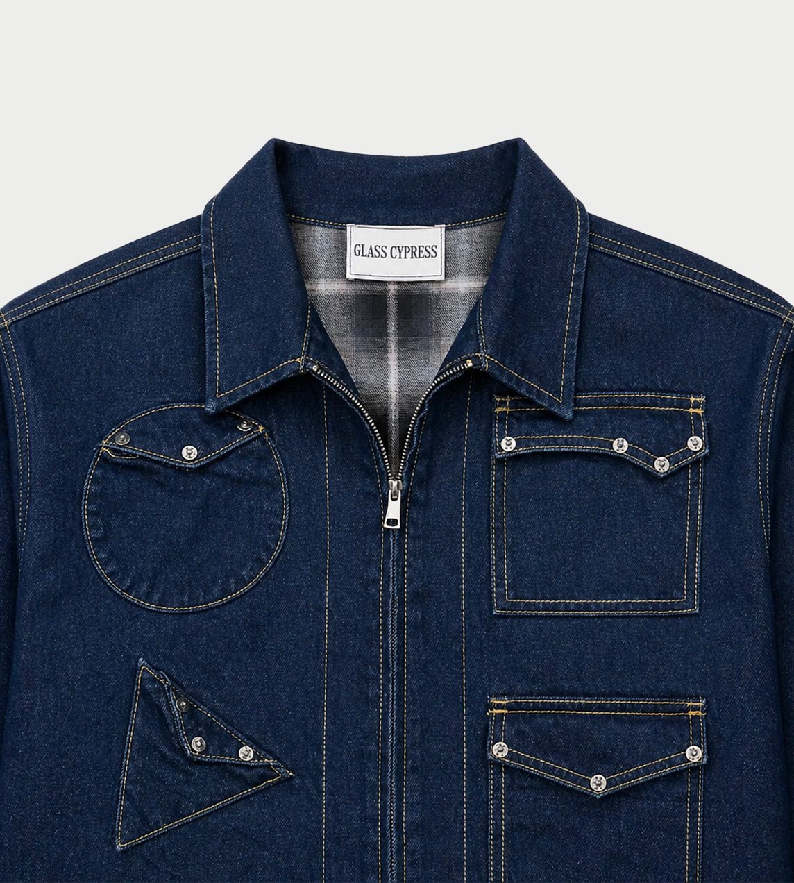 Geometric Canvas Jacket Dark Blue