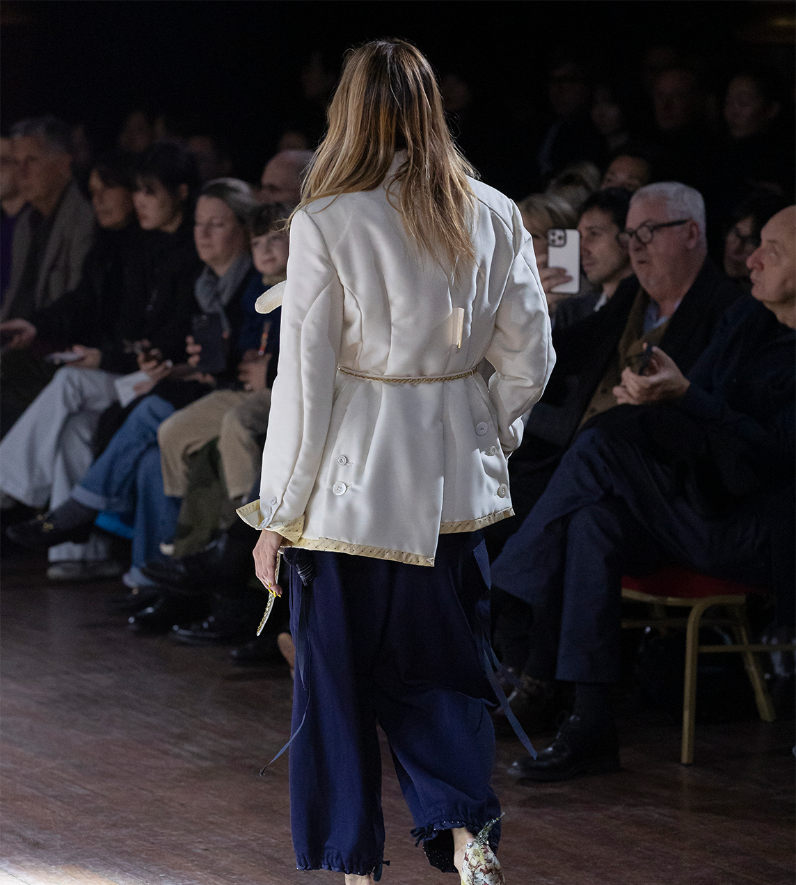 UNDERCOVER - Double Taffeta Chain Belt Jacket White