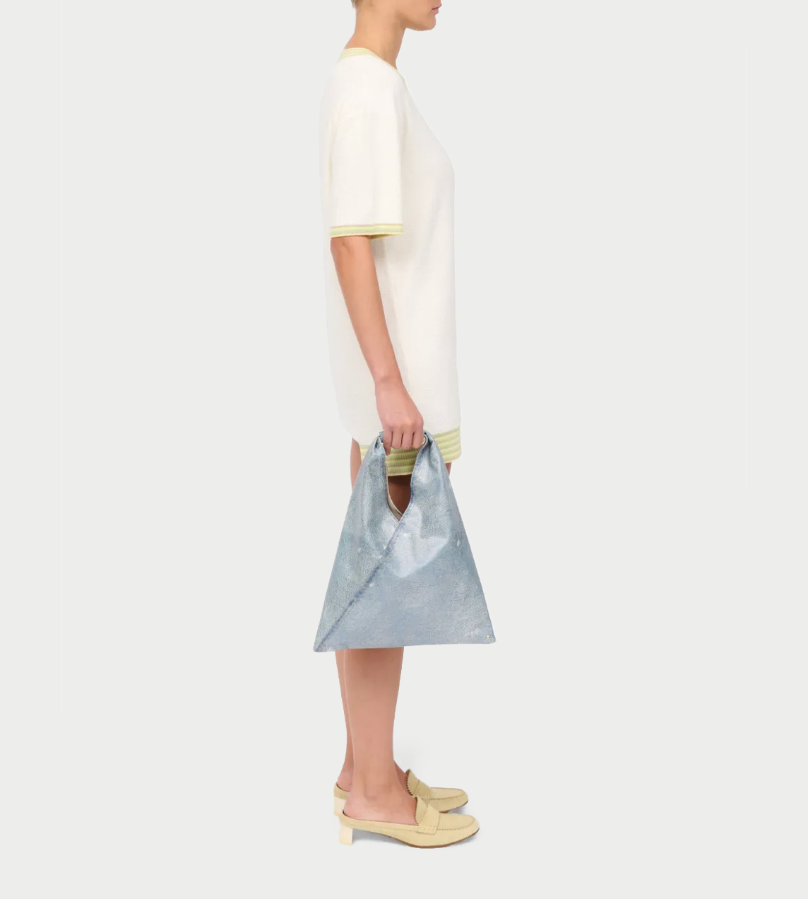 Denim-effect Coated Japanese Handbag