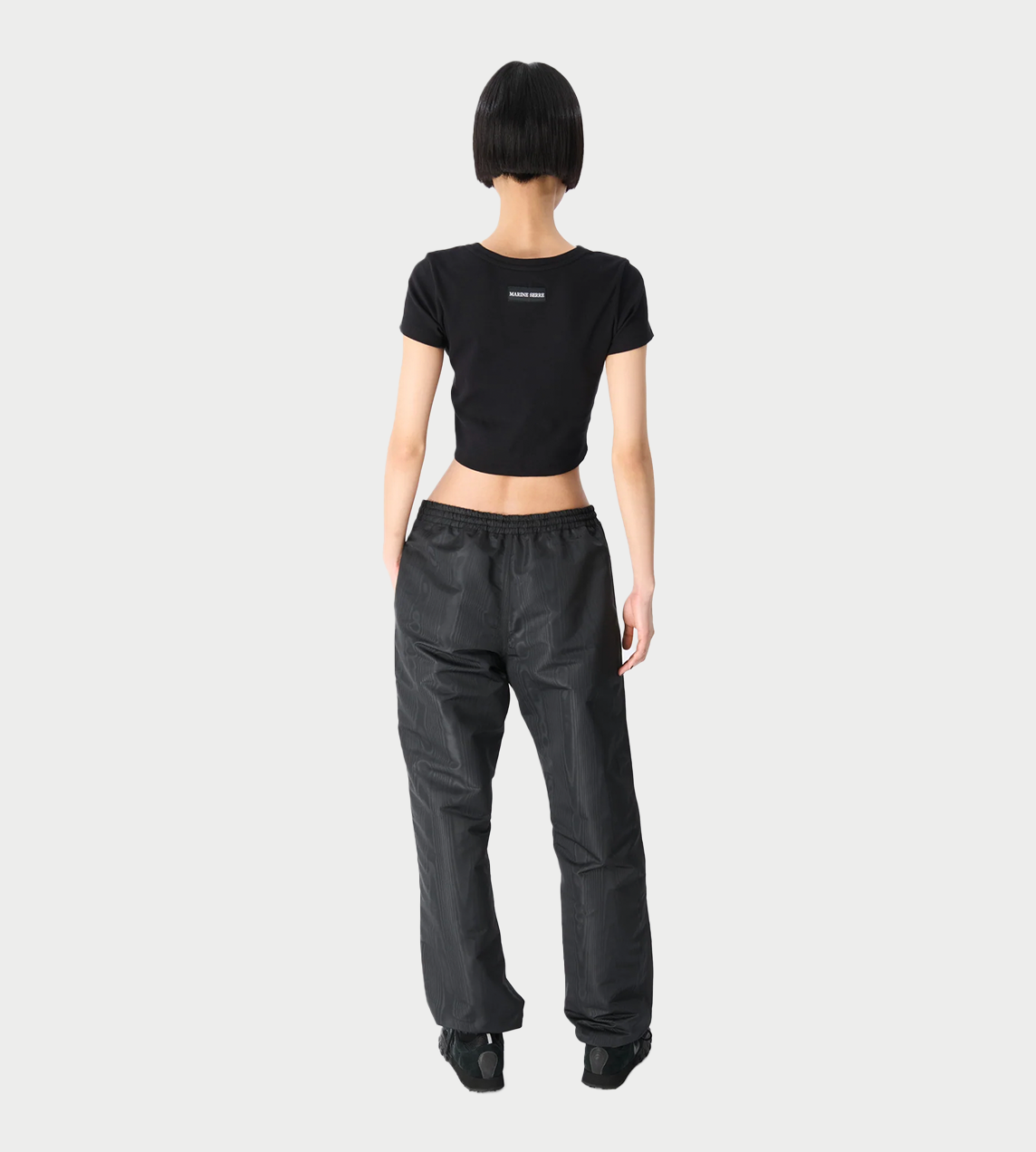 MARINE SERRE - Moon Logo Ribbed Cut-out Tee Blk