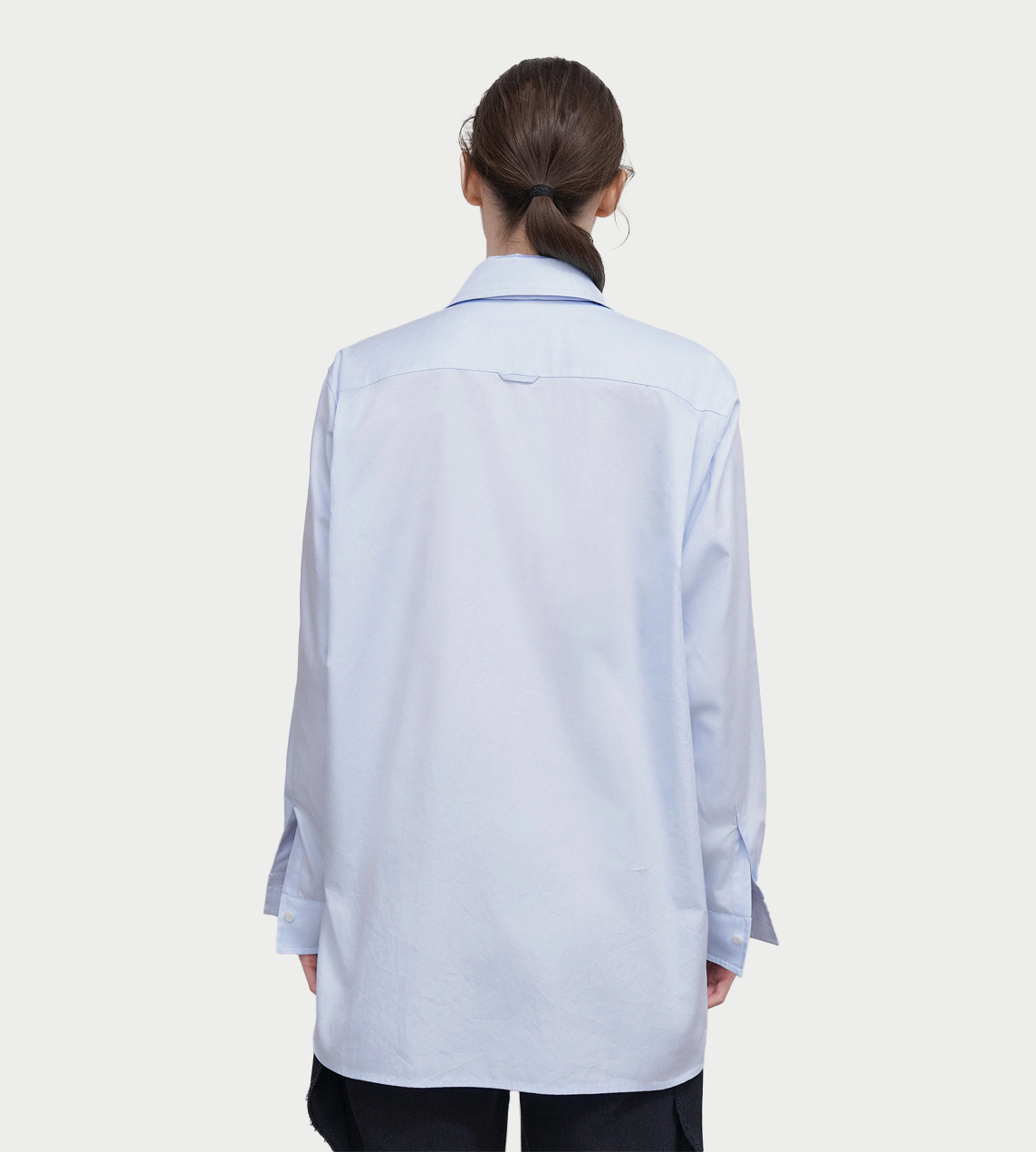 LITKOVSKA - Double Collar Poplin Shirt Blue