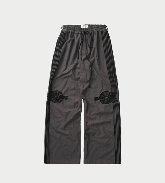 SONG FOR THE MUTE - “APPLIQUÉ” Relaxed Lounge Pants Washed Blk