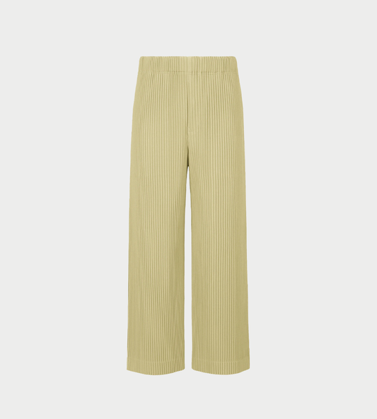 HOMME PLISSE ISSEY MIYAKE - Wide Leg Pleated Pants Dry Grass Green