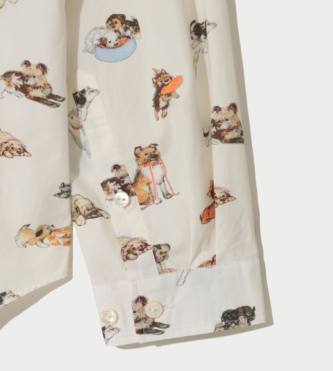 Allover Dog Print Shirt Ivory