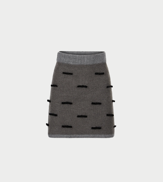 NINA RICCI - Mini Knit Skirt Grey