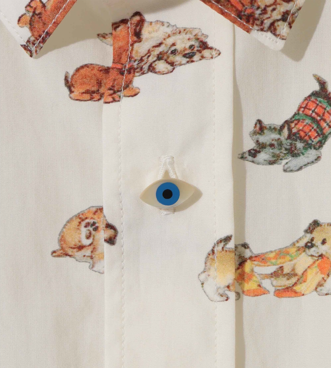 Allover Dog Print Shirt Ivory