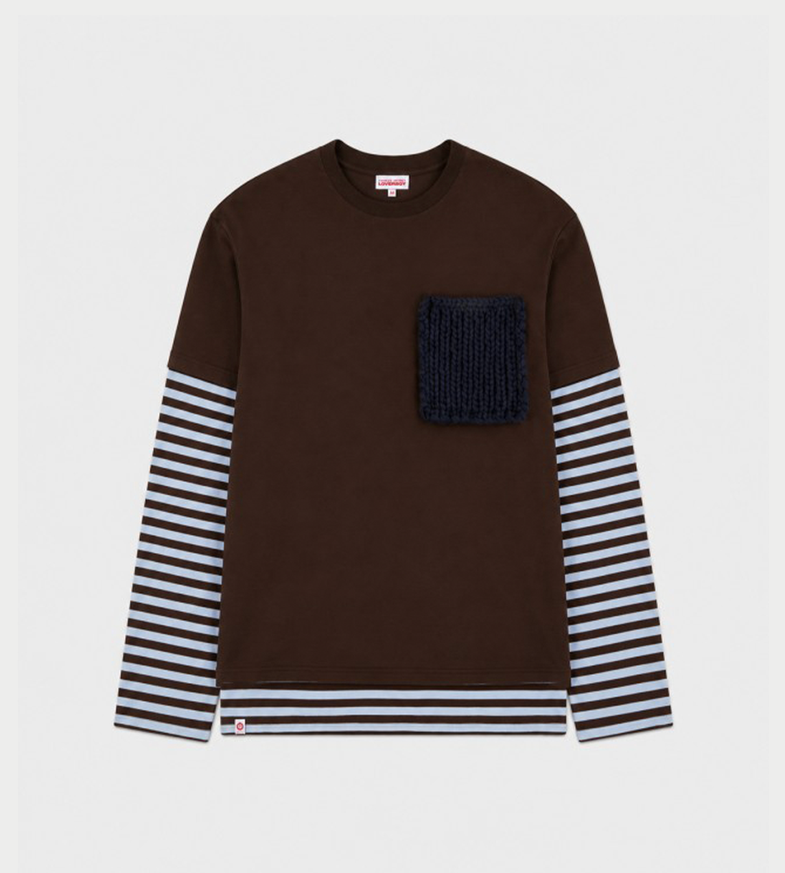 Charles Jeffrey Loverboy - Long sleeve 2-in-1 tee with knit patch Brown