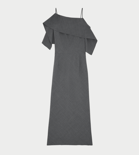 MM6 MAISON MARGIELA - Folded Wool Dress Dk Grey