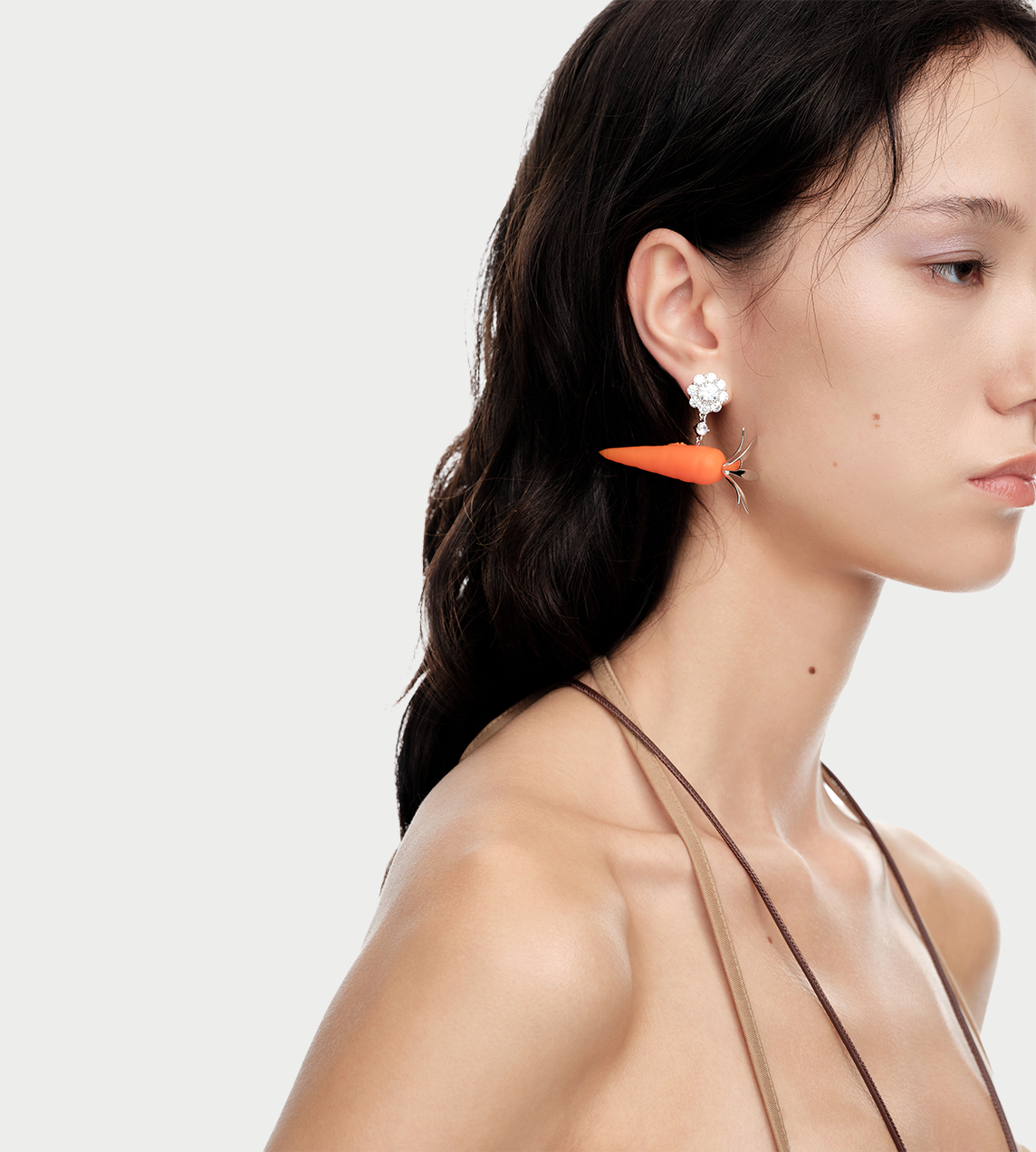 YVMIN - Carrot Gemstone Earring Orange (Pair)