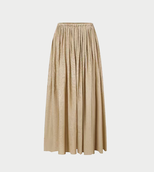 Jacquard Ruched Skirt Champagne