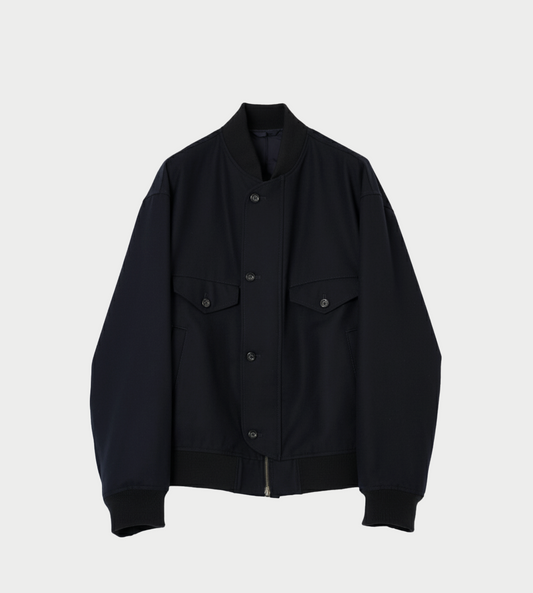 UJOH - 4 Pockets Zip-up Rib Blouson Navy