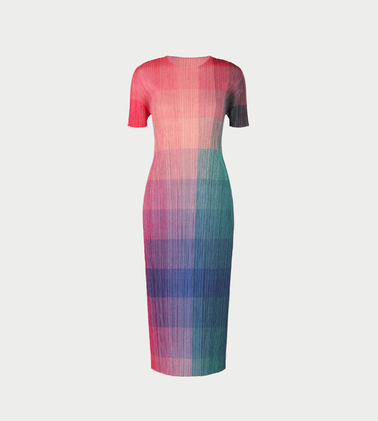 PLEATS PLEASE ISSEY MIYAKE - Photon Short Sleeve Dress Pink