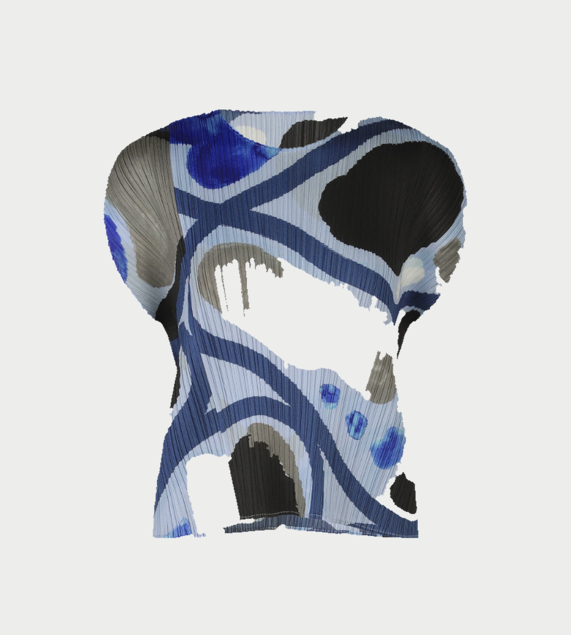 PLEATS PLEASE ISSEY MIYAKE - Roll Round-neck Top Blue