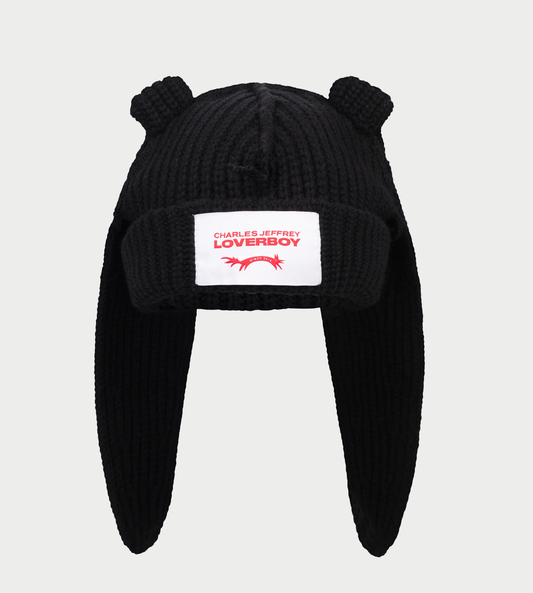 CHARLES JEFFERY LOVERBOY - Chunky Rabbit Beanie Blk