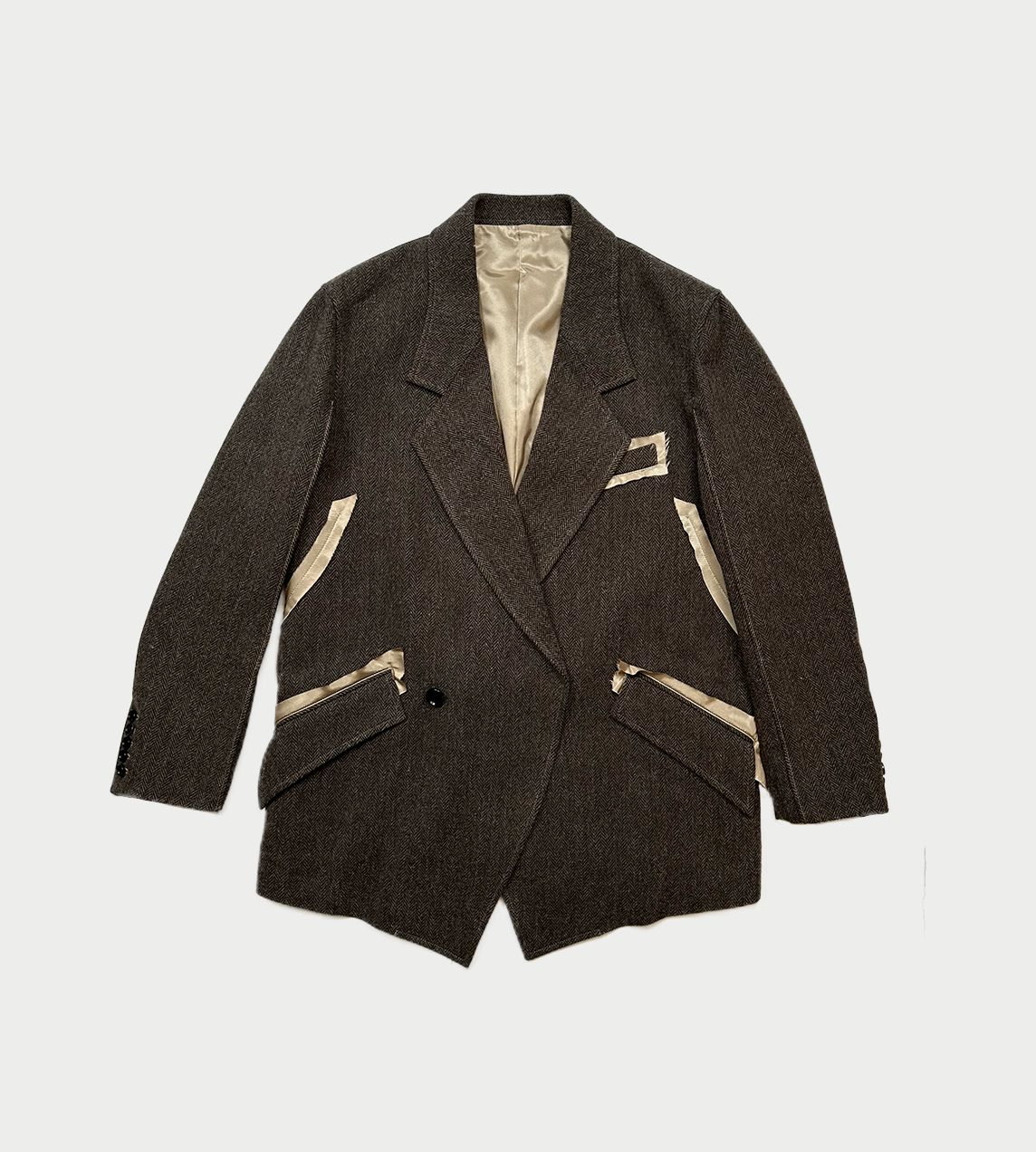 SULVAM - Muherringbone Lined Jacket Brown