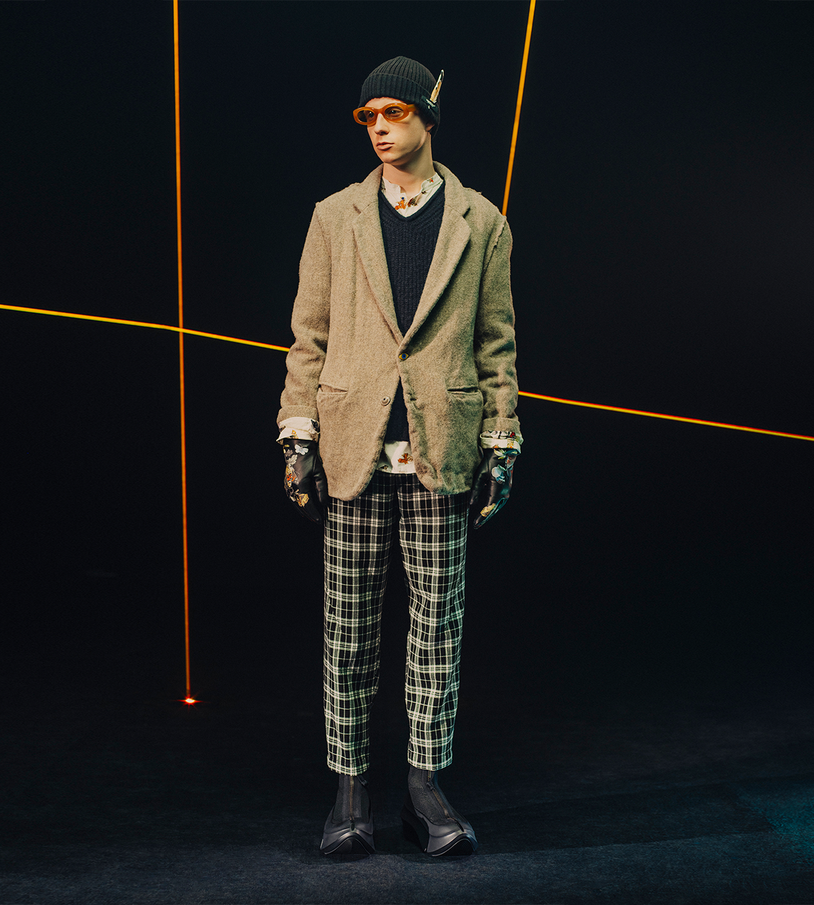 UNDERCOVER - Eye-button Felted Wool Blazer Grey