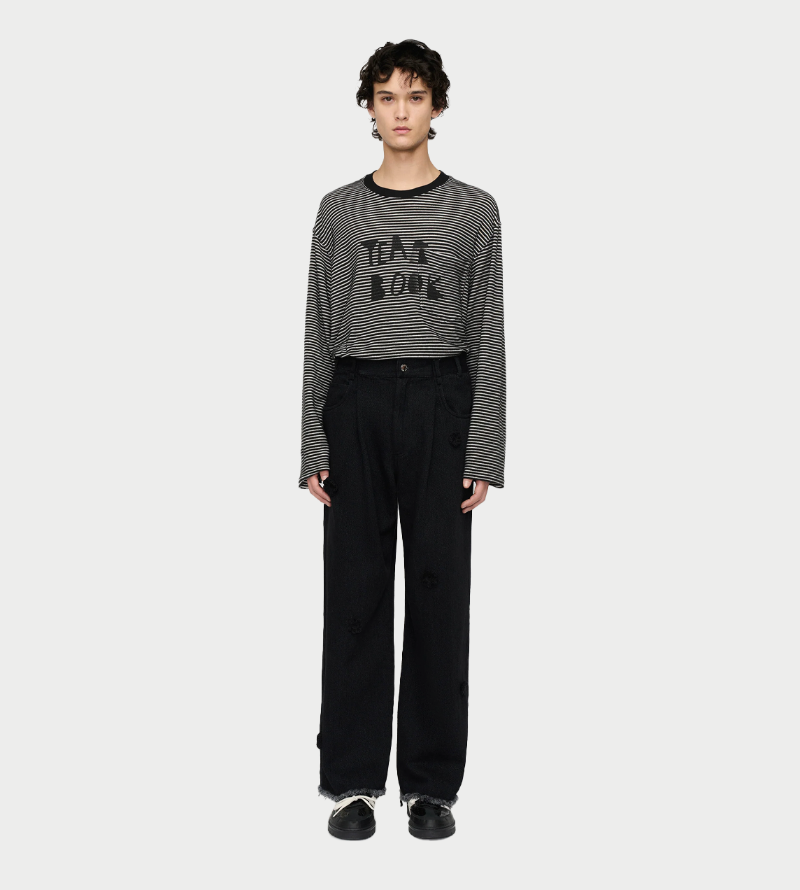 SONG FOR THE MUTE - "Daisy" Boyfriend Jeans Blk