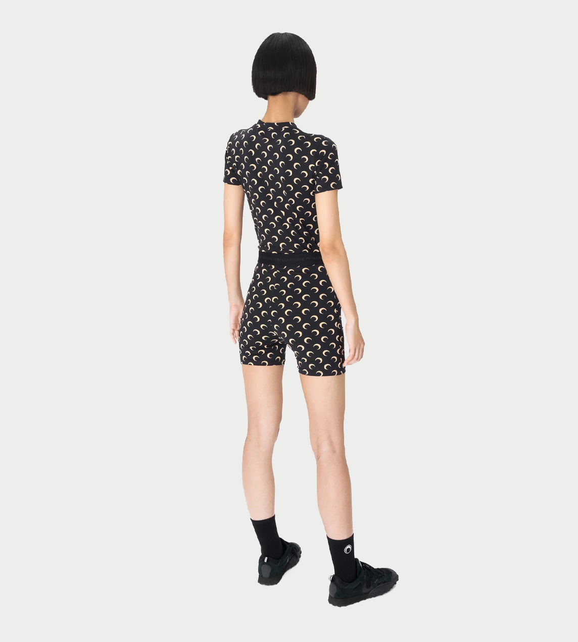 MARINE SERRE - Moon Printed Jersey Biker Shorts Blk