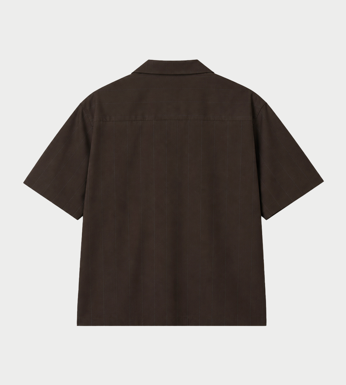 UJOH - Wide Open Collar Short Sleeve Shirt Chocolate