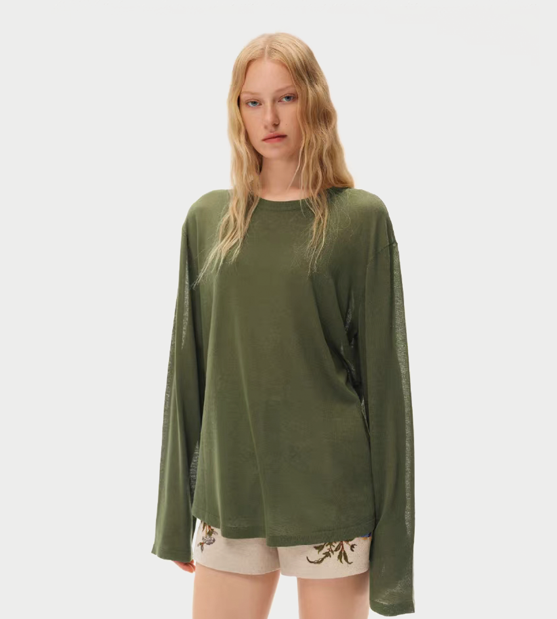 INTO THE EAST - Knitted Long Sleeves Top Green