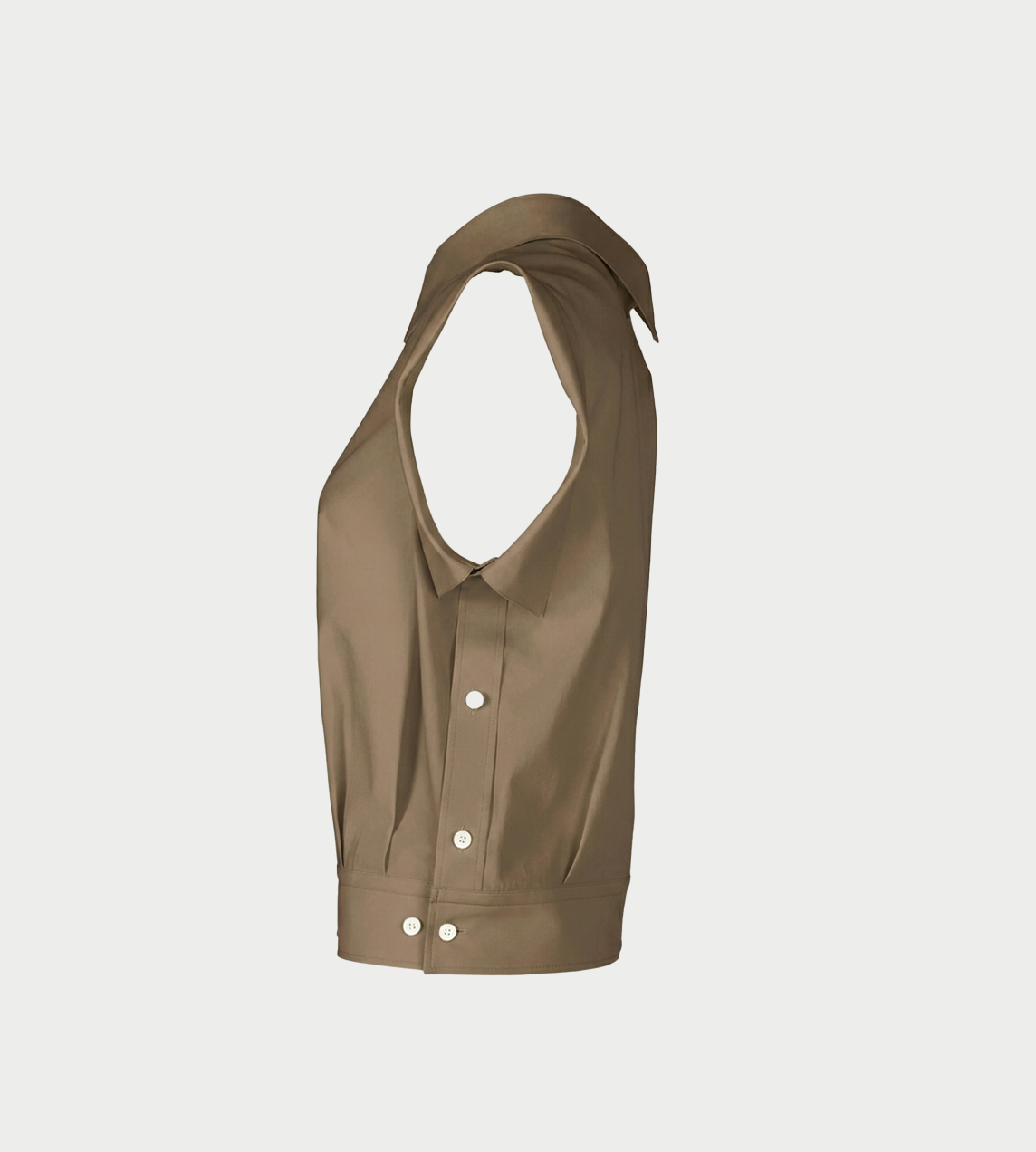 ISSEY MIYAKE - Odd Cap Sleeveless Shirt Dk Brown