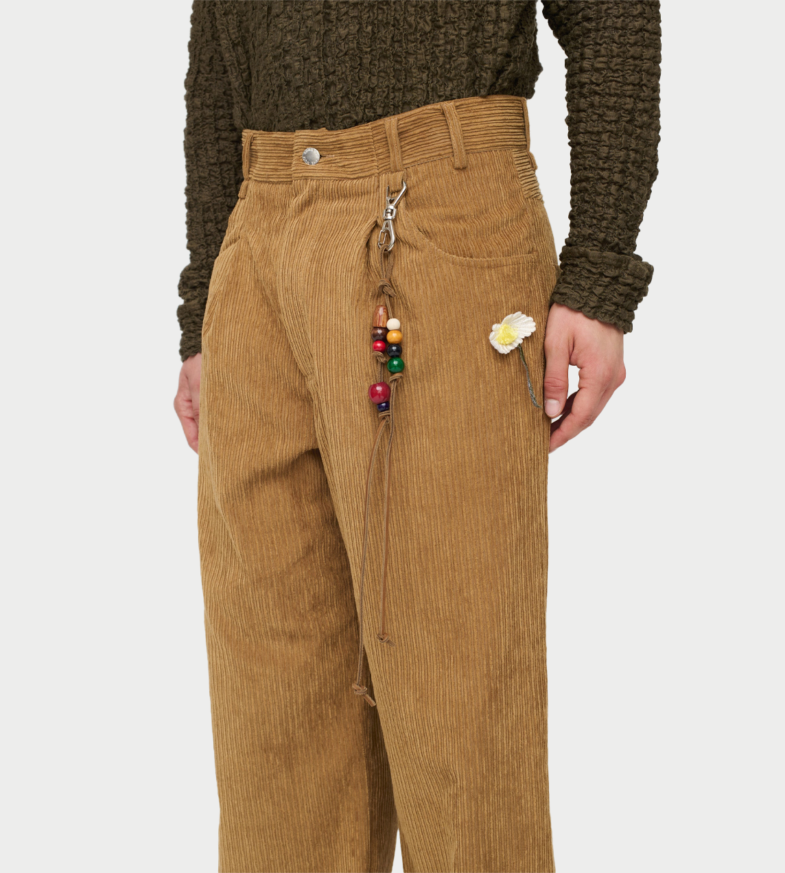 SONG FOR THE MUTE - Flower Boyfriend Jeans Camel